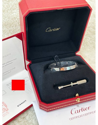CARTIER LOVE BRACELET SIZE 15 IN 18K 750 WHITE GOLD WITH DIAMONDS