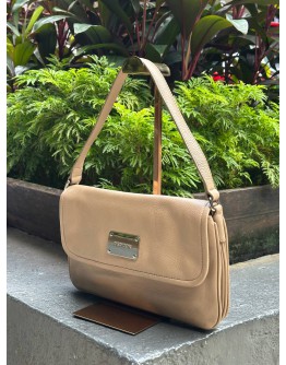 OROTON HANDLE SHOULDER HANDBAG IN LIGHT BROWN