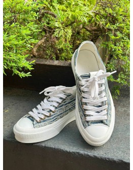 GIVENCHY 4G CITY LOW SNEAKERS IN BLUE JACQUARD DENIM