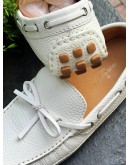 LOUIS VUITTON ARIZONA LINE LOAFERS IN WHITE TAURILLON LEATHER  