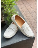 LOUIS VUITTON ARIZONA LINE LOAFERS IN WHITE TAURILLON LEATHER  