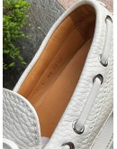 LOUIS VUITTON ARIZONA LINE LOAFERS IN WHITE TAURILLON LEATHER  