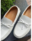 LOUIS VUITTON ARIZONA LINE LOAFERS IN WHITE TAURILLON LEATHER  
