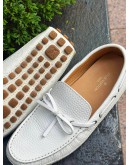 LOUIS VUITTON ARIZONA LINE LOAFERS IN WHITE TAURILLON LEATHER  