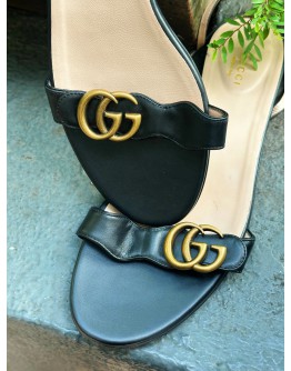 GUCCI INTERLOCKING G-LOGO LEATHER SANDALS