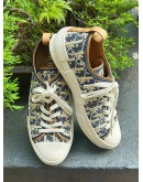 CHRISTIAN DIOR LEAGUE B23 LOW TOP SNEAKERS IN BLUE & BEIGE DIOR OBLIQUE JACQUARD PATTERN