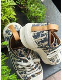 CHRISTIAN DIOR LEAGUE B23 LOW TOP SNEAKERS IN BLUE & BEIGE DIOR OBLIQUE JACQUARD PATTERN
