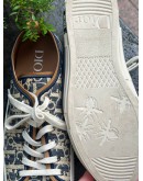 CHRISTIAN DIOR LEAGUE B23 LOW TOP SNEAKERS IN BLUE & BEIGE DIOR OBLIQUE JACQUARD PATTERN