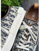 CHRISTIAN DIOR LEAGUE B23 LOW TOP SNEAKERS IN BLUE & BEIGE DIOR OBLIQUE JACQUARD PATTERN