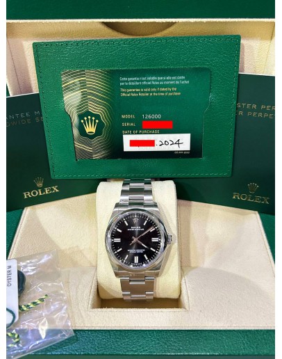 ROLEX OYSTER PERPETUAL 36 REF 126000 BLACK DIAL 36MM AUTOMATIC WATCH