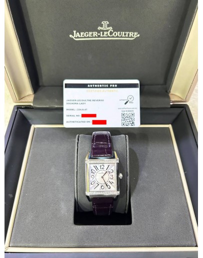 JAEGER LECOULTRE REVERSO SQUADRA LADY REF 234.8.47 SILVER DIAL 29MM X 42MM QUARTZ WATCH