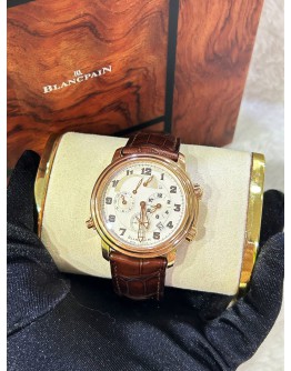 BLANCPAIN LÉMAN REVEIL GMT ALARM 18K 750 ROSE GOLD REF 2041-3642M-53B WHITE DIAL 40MM AUTOMATIC WATCH