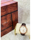 BLANCPAIN LÉMAN REVEIL GMT ALARM 18K 750 ROSE GOLD REF 2041-3642M-53B WHITE DIAL 40MM AUTOMATIC WATCH