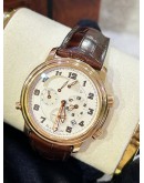 BLANCPAIN LÉMAN REVEIL GMT ALARM 18K 750 ROSE GOLD REF 2041-3642M-53B WHITE DIAL 40MM AUTOMATIC WATCH