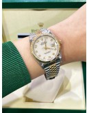 ROLEX DATEJUST 36 HALF 18K 750 YELLOW GOLD JUBILEE REF 16233 WHITE COMPUTER DIAL 36MM AUTOMATIC WATCH
