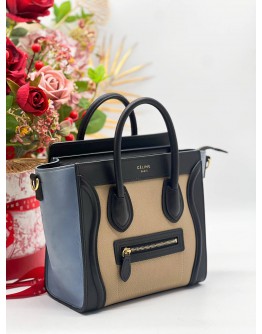 CELINE NANO LUGGAGE TRI-COLOR HANDLE BAG