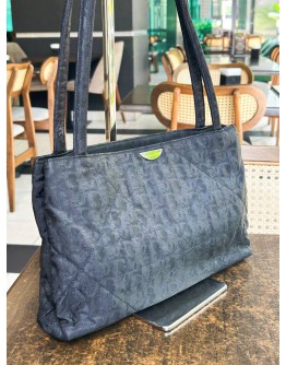 CHRISTIAN DIOR VINTAGE CANNAGE CANVAS TOTE SHOULDER BAG
