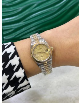ROLEX LADY DATEJUST REF 69173 JUBILEE HALF 18K 750 YELLOW GOLD 26MM AUTOMATIC WATCH
