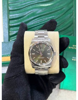 ROLEX AIR KING OYSTER PERPETUAL 34 REF 114200 OLIVE GREEN DIAL 34MM AUTOMATIC WATCH