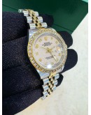 ROLEX LADY DATEJUST REF 69173 HALF 18K 750 YELLOW GOLD WITH DIAMONDS BEZEL 26MM AUTOMATIC WATCH