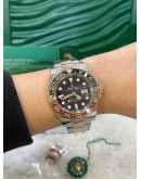 ROLEX GMT-MASTER II ROOTBEER REF 126711CHNR HALF 18K 750 ROSE GOLD 40MM AUTOMATIC WATCH