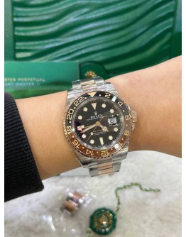 ROLEX GMT-MASTER II ROOTBEER REF 126711CHNR HALF 18K 750 ROSE GOLD 40MM AUTOMATIC WATCH
