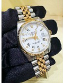 ROLEX DATEJUST WITH DIAMONDS & HALF 18K 750 YELLOW GOLD 36MM AUTOMATIC WATCH