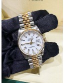 ROLEX DATEJUST WITH DIAMONDS & HALF 18K 750 YELLOW GOLD 36MM AUTOMATIC WATCH