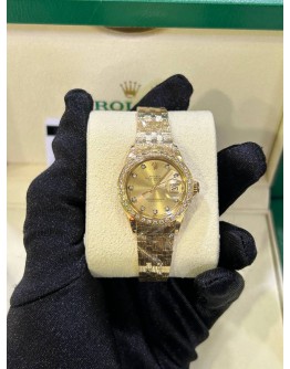 ROLEX LADY DATEJUST 18K 750 YELLOW GOLD DIAMOND DIAL REF 6917 26MM AUTOMATIC WATCH