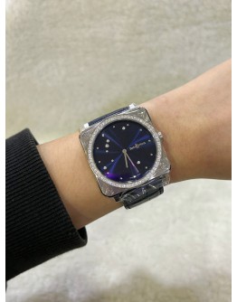 BELL & ROSS BR S64 BLUE DIAL DIAMOND BEZEL 39MM QUARTZ WATCH