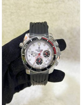 TUDOR HYDRONAUT II CHRONOGRAPH REF 20360 PANDA WHITE DIAL 40MM AUTOMATIC WATCH