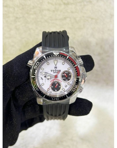 TUDOR HYDRONAUT II CHRONOGRAPH REF 20360 PANDA WHITE DIAL 40MM AUTOMATIC WATCH
