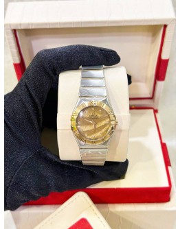 OMEGA CONSTELLATION 18K 750 YELLOW GOLD DIAMONDS DIAL 27MM QUARTZ WATCH