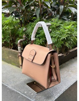 BURBERRY CAMBERLEY CHECK CANVAS TOP HANDLE HANDBAG WITH STRAP  