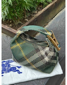 BURBERRY MINI PEG DUFFLE BAG IN IVY