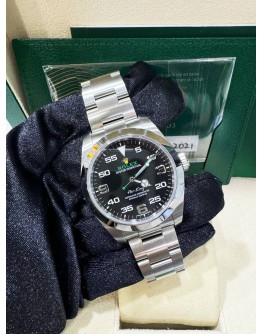 ROLEX AIR KING GREEN LOGO 39MM AUTOMATIC WATCH 