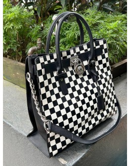 MICHAEL KORS CHECKERBOARD TOTE BAG WITH SHOULDER STRAP