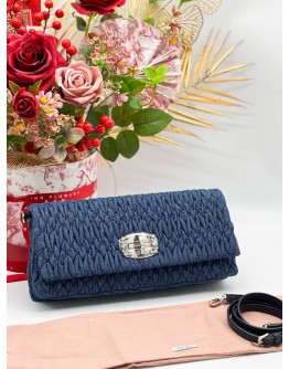 MIU MIU CRYSTAL BLUE DENIM CROSSBODY BAG