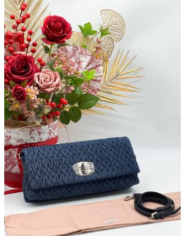 MIU MIU CRYSTAL BLUE DENIM CROSSBODY BAG