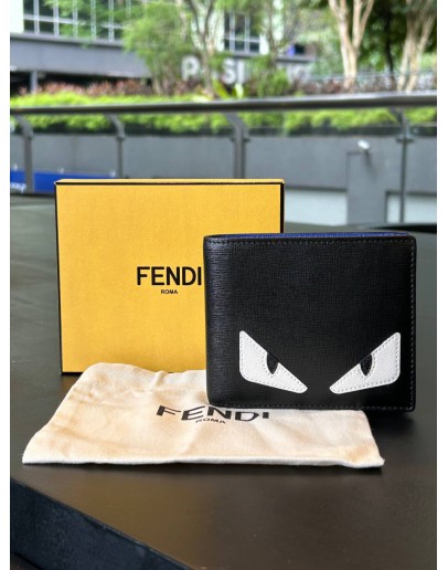 FENDI ELITE MONSTER EYES INLAY BI FOLD WALLET