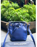 YSL YVES SAINT LAURENT Y BUCKET BAG WITH STUDDED SUEDE LEATHER CROSSBODY