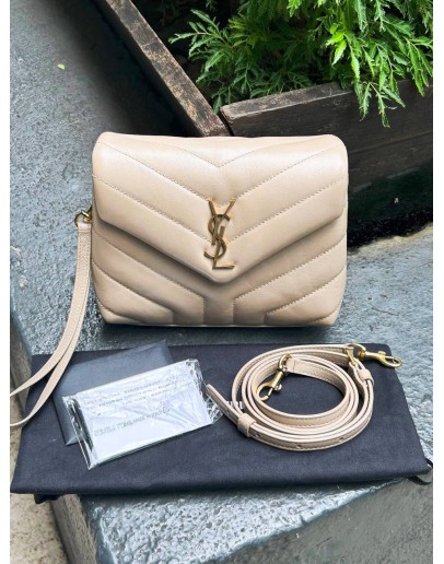 YSL YVES SAINT LAURENT MATELASSE CALF LEATHER TOY LOULOU CROSSBODY BAG