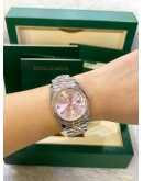 ROLEX DATEJUST 36 REF 116231 HALF 18K 750 ROSE GOLD PINK DIAMOND DIAL 36MM AUTOMATIC WATCH