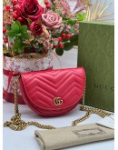 GUCCI GG MARMONT RED MATELASSE LEATHER MINI SLING BAG