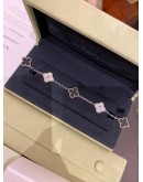 VCA VAN CLEEF & ARPELES VINTAGE ALHAMBRA BRACELET 5 MOTIFS 18K 750 WHITE GOLD WITH DIAMOND AND ONXY