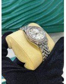 ROLEX OYSTER PERPETUAL LADY DATEJUST DIAMOND HALF 18K 750 WHITE GOLD REF 279384EBR 28MM AUTOMATIC WATCH