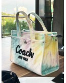 COACH CARGO TOTE BAG 26 WITH RAINBOW TIE DYE PRINT