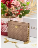 CHRISTIAN DIOR CARO EVERY DIOR POUCH ROSE DES VENTS SUPPLE CANNAGE CALFSKIN LEATHER  