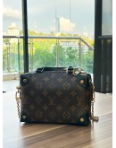 LOUIS VUITTON PETITE MALLE SOUPLE BROWN MONOGRAM CANVAS & LEATHER HANDLE HANDBAG WITH STRAP