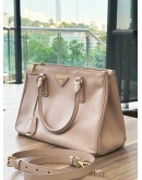 PRADA MEDIUM GALLERIA IN NUDE SAFFIANO LUX LEATHER